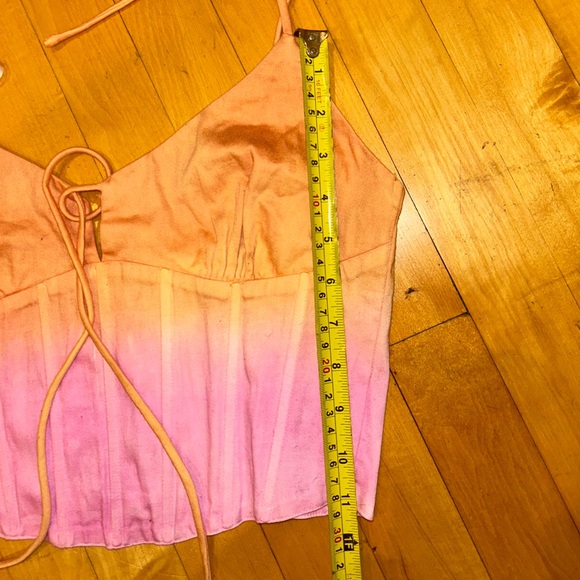 Small white fox ombré bustier top adjustable straps or strapless fitted orange - Picture 4 of 5